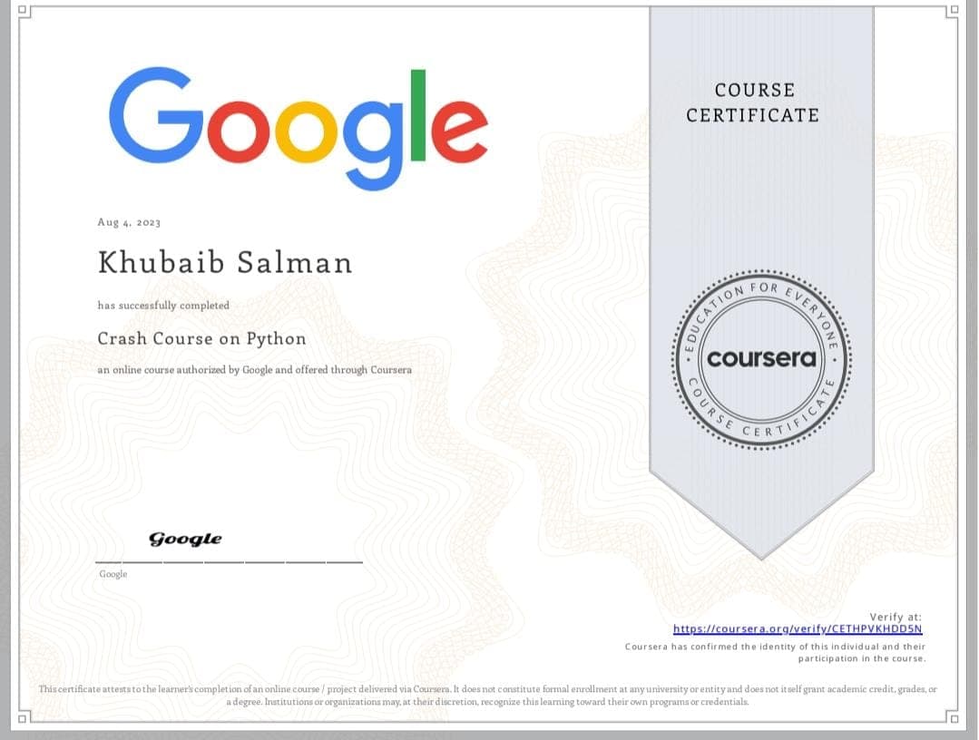 Crash Course on Python